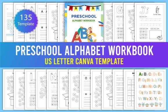 Download Preschool Alphabet Workbook Canva - School alphabet workbook Collection