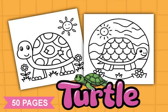 Download Cute Turtle Coloring Pages Bold &amp; Easy - Premium Resources