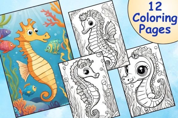Download Captivating Seahorse Coloring Pages - Premium Bundle