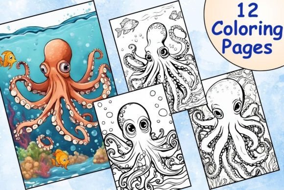 Download Captivating Octopus Coloring Pages - Premium Bundle
