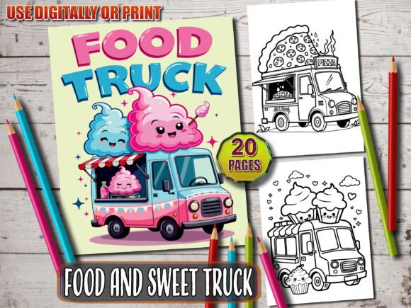 Download Kawaii Food Trucks Coloring Book - Premium Resources